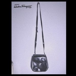 VINTAGE Ferragamo Calf Leather & Silver Buckle Tote